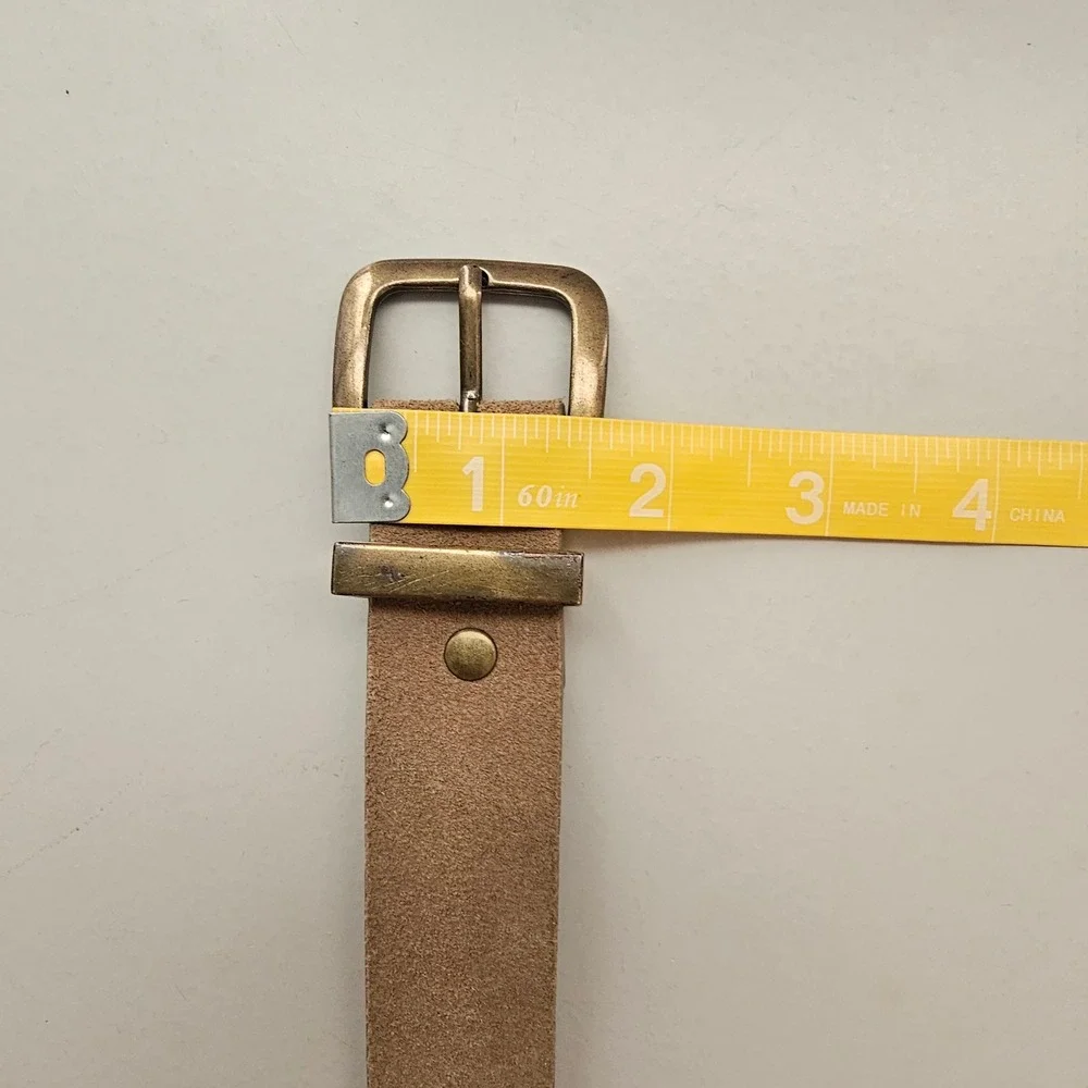 Banana Republic Womans Suede Leather Belt Tan Brass‎ Buckle Small Boho Festival